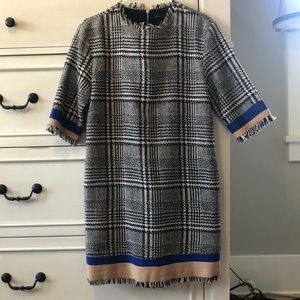 English Factory Houndstooth Shift Dress